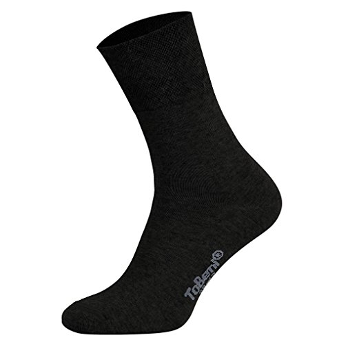 Tobeni 8 Pares Mujer Hombre Calcetines Algodón Confort Cintura sin Goma Transpirable Unisexo Color Negro Tamano 47-50