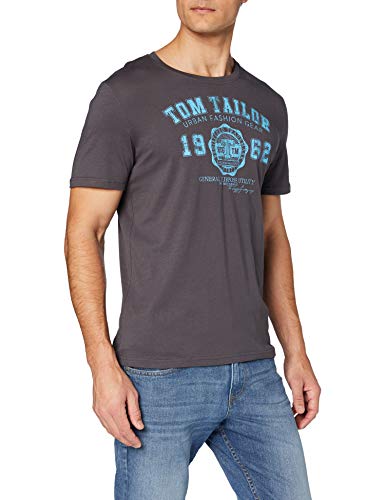 Tom Tailor Casual 1008637 Camiseta, Gris (Tarmac Grey 10899), X-Large para Hombre