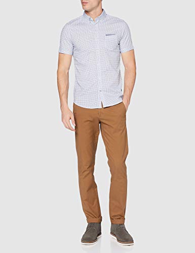Tom Tailor Floyd Print Camisa, 21928/White by Navy Blue D, S para Hombre