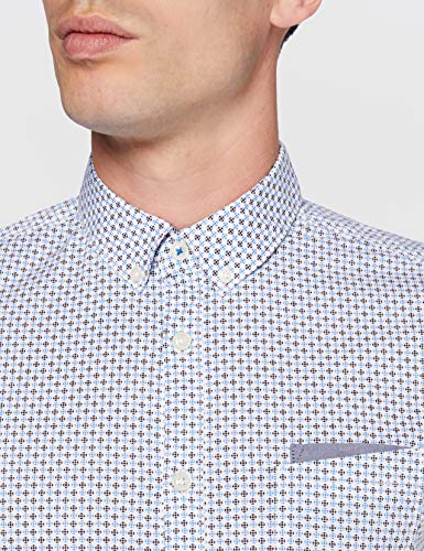 Tom Tailor Floyd Print Camisa, 21928/White by Navy Blue D, S para Hombre
