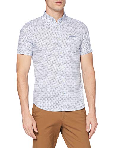 Tom Tailor Floyd Print Camisa, 21928/White by Navy Blue D, S para Hombre