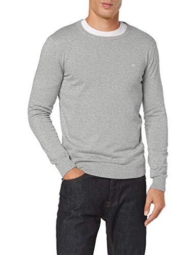 Tom Tailor Rundhals suéter, Gris (Light Soft Grey Mela 14427), Large para Hombre