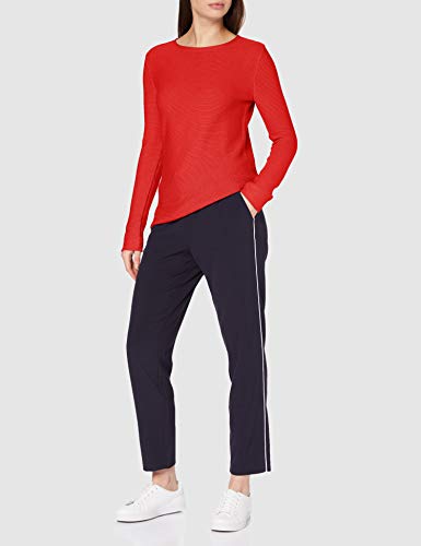 Tom Tailor Struktur Strickpullover Suter Pulver, 11025 Strong Red - Juego de Mesa, XL para Mujer