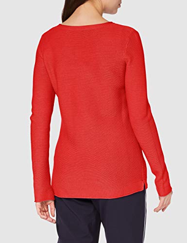 Tom Tailor Struktur Strickpullover Suter Pulver, 11025 Strong Red - Juego de Mesa, XL para Mujer