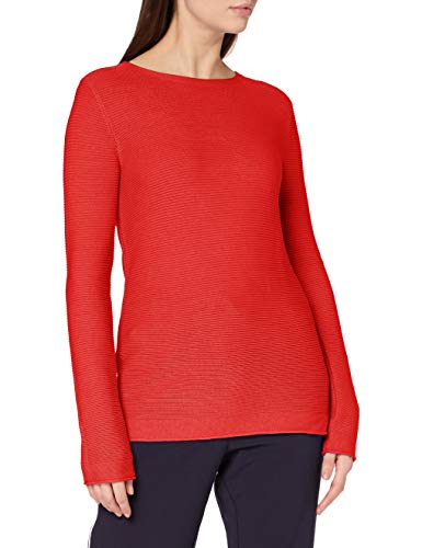 Tom Tailor Struktur Strickpullover Suter Pulver, 11025 Strong Red - Juego de Mesa, XL para Mujer