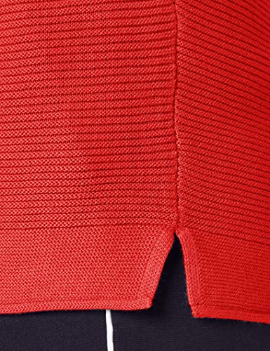 Tom Tailor Struktur Strickpullover Suter Pulver, 11025 Strong Red - Juego de Mesa, XL para Mujer