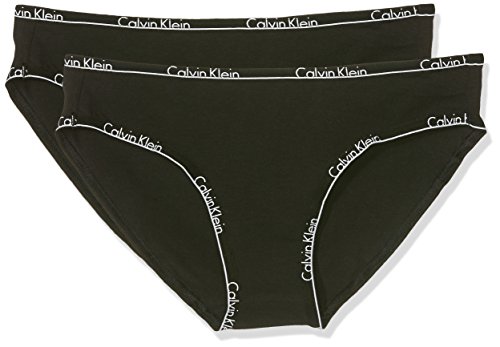 Tommy Hilfiger 2pk Braguita de Bikini, Negro (Black 001), 34 (Talla del Fabricante: X-Small) para Mujer