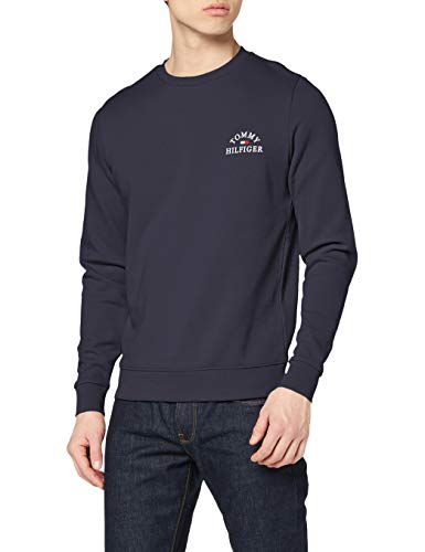 Tommy Hilfiger Basic Embroidered Sweatshirt Sudadera, Azul (Desert Sky), Large para Hombre