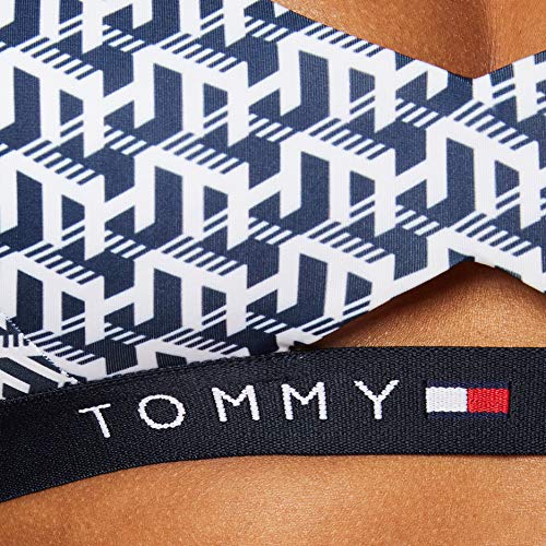 Tommy Hilfiger Bralette Rp Parte de Arriba de Bikini, Blanco (TH Cube PRT - White), XS para Mujer
