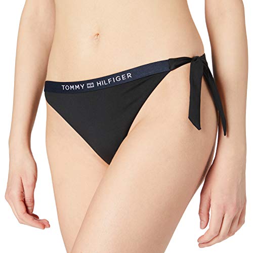 Tommy Hilfiger Cheeky Side Tie Bikini Bragas, Negro (, M para Mujer