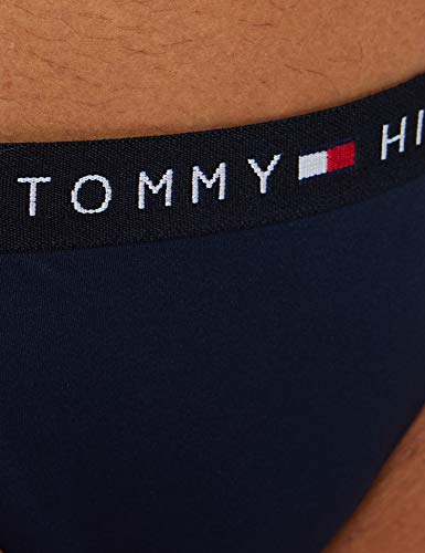 Tommy Hilfiger Cheeky Side Tie Parte de Arriba de Bikini, Azul (Blue 416), Talla única (Talla del Fabricante: Medium) para Mujer