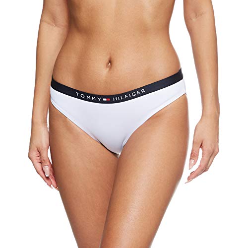 Tommy Hilfiger Classic Parte de Arriba de Bikini, Azul (White 658-170), L para Mujer