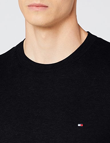 Tommy Hilfiger Core Cotton-Silk Cneck suéter, Azul (Sky Captain 403), Large para Hombre