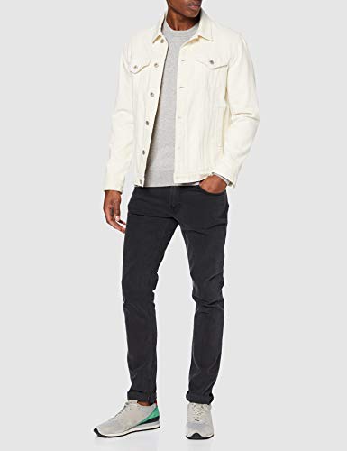 Tommy Hilfiger Core Cotton-Silk Cneck suéter, Gris (Cloud Htr 501), Large para Hombre