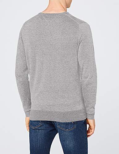 Tommy Hilfiger Core Cotton-Silk Vneck suéter, Gris (Cloud Htr 501), XX-Large para Hombre