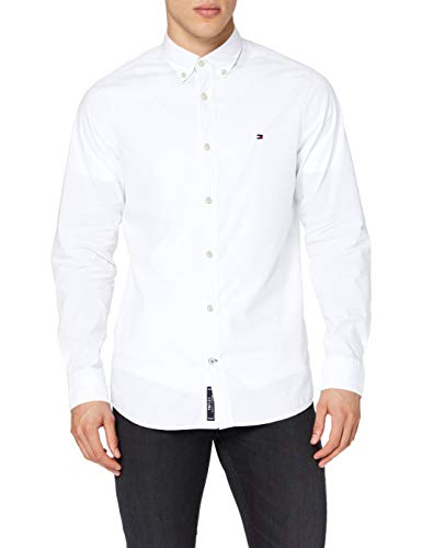 Tommy Hilfiger Core Stretch Slim Poplin Shirt Camisa, Blanco (Bright White 100), XXX-Large para Hombre
