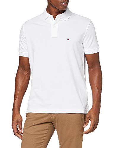 Tommy Hilfiger Core Tommy Regular Polo, Weiß (Bright White 100), Medium para Hombre