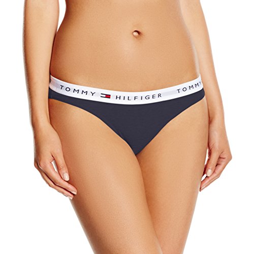 Tommy Hilfiger Corte Bikini A Braguitas con Cintura Elástica, Azul, M para Mujer