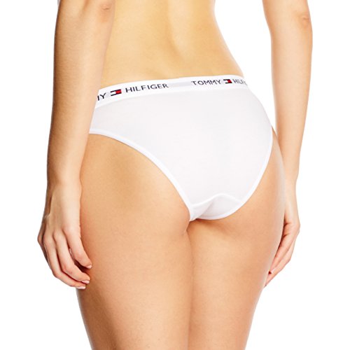 Tommy Hilfiger Corte Bikini A Braguitas con Cintura Elástica, Blanco, M para Mujer