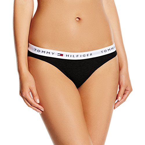 Tommy Hilfiger Corte Bikini A Braguitas con Cintura Elástica, Negro (Black 990), M para Mujer