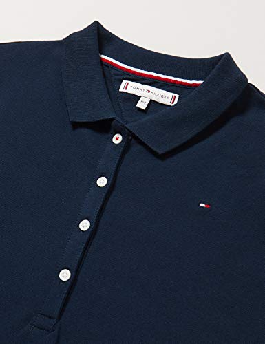 Tommy Hilfiger Essential Script Polo Dress S/s vestido, Azul (Twilight Navy C87), Talla Única (talla del fabricante: 80) para Niñas