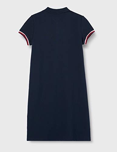 Tommy Hilfiger Essential Script Polo Dress S/s vestido, Azul (Twilight Navy C87), Talla Única (talla del fabricante: 80) para Niñas