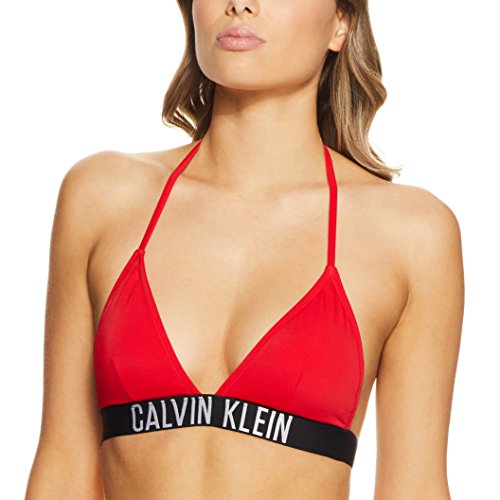 Tommy Hilfiger Fixed Triangle-rp Parte de Arriba de Bikini, Rojo (High Risk Red 037), 40 (Talla del Fabricante: 38 M) para Mujer