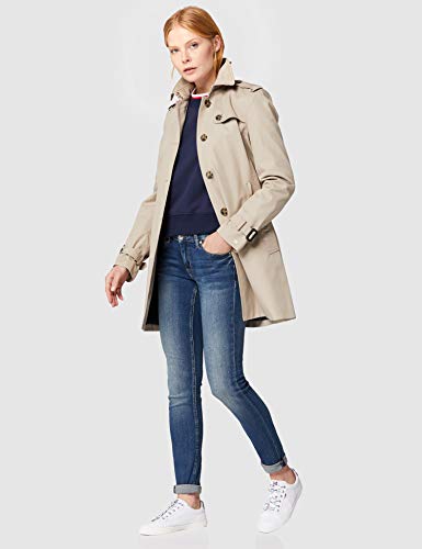 Tommy Hilfiger Heritage Single Breasted Trench Abrigo, Beige (Medium Taupe 055), XL (Talla fabricante: XL) para Mujer