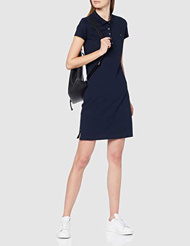 Tommy Hilfiger Heritage Slim Polo Dress Vestido, Azul (Midnight 403), Small para Mujer