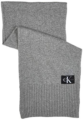 Tommy Hilfiger J Basic Men Knitted Scarf Bufanda, Gris (GREY P01), One Size para Hombre