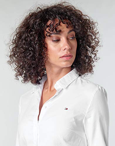 Tommy Hilfiger Jenna Shirt LS Camisa Regular fit, Blanco (Classic White), 40 (talla fabricante: 10) para Mujer