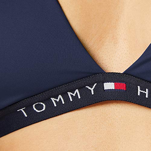 Tommy Hilfiger Mujer Triangle Fixed Parte de Arriba de Bikini Not Applicable, Azul,