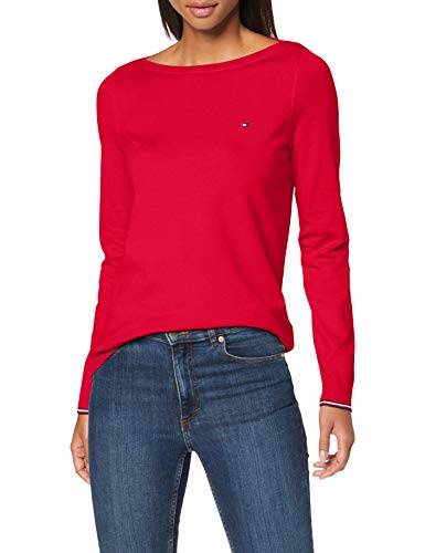 Tommy Hilfiger New Ivy Boat-nk Swtr LS Suéter, Rosa (Ruby Jewel), XXX-Large para Mujer