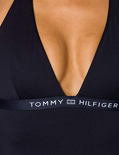 Tommy Hilfiger One-Piece Halter Traje de Bao de una Sola Pieza, Desert Sky, XL para Mujer