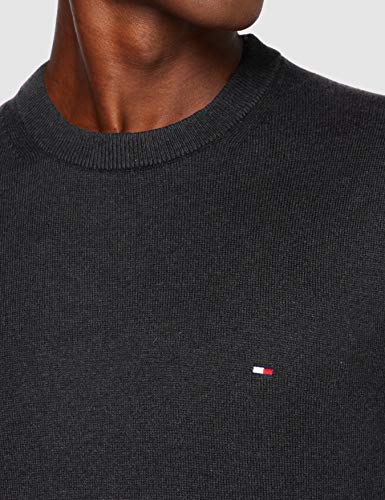 Tommy Hilfiger Pima Cotton Cashmere Crew Neck Suéter, Charcoal Heather, X-Large para Hombre