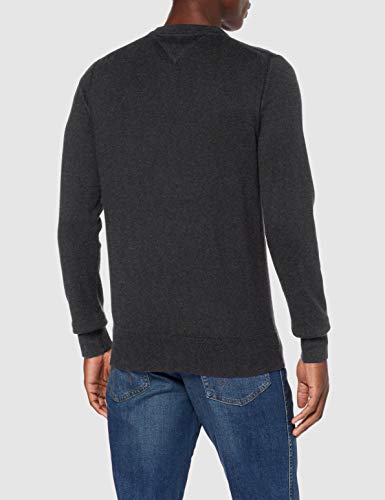 Tommy Hilfiger Pima Cotton Cashmere Crew Neck Suéter, Charcoal Heather, X-Large para Hombre