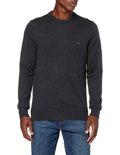 Tommy Hilfiger Pima Cotton Cashmere Crew Neck Suéter, Charcoal Heather, X-Large para Hombre
