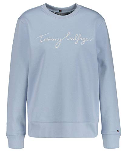 Tommy Hilfiger Regular Graphic C-NK Sweatshirt Sudadera, Azul, XL para Mujer