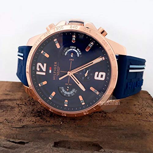 Tommy Hilfiger Reloj Multiesfera para Hombre de Cuarzo con Correa en Silicona 1791474