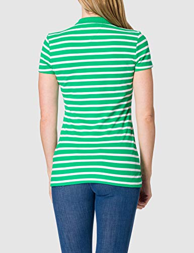 Tommy Hilfiger Short Sleeve Slim Polo Stripe Camiseta sin Mangas para bebés y niños pequeños, Classic Breton STP/Primario Verde, XXL para Mujer