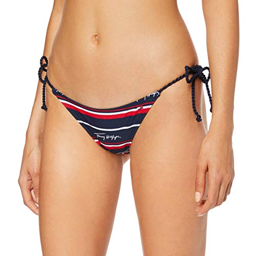 Tommy Hilfiger String Side Tie Bikini Braguita, Azul (Hrtg Logo Str Navy Blazer 411), 42 (Talla del Fabricante: Large) para Mujer