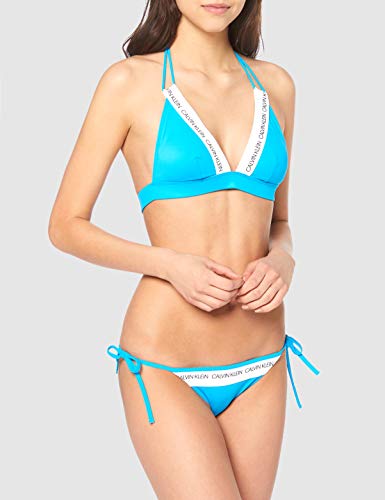 Tommy Hilfiger String Side Tie Bikini Braguita, Azul (Maldive Blue 451), Talla única (Talla del Fabricante: Large) para Mujer
