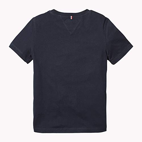 Tommy Hilfiger T Camiseta Básica de Manga Corta, Azul (Sky Captain), 176 (Talla del Fabricante: 16) para Niños