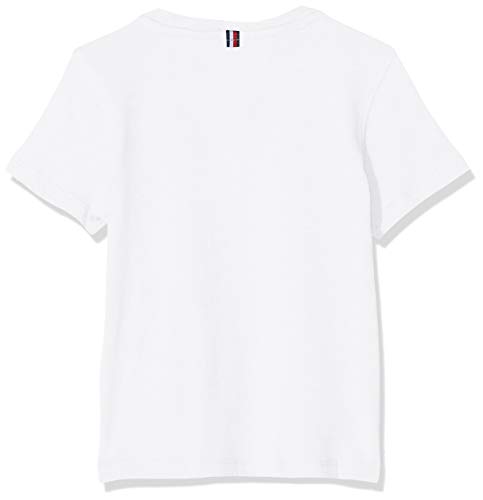 Tommy Hilfiger T Camiseta Básica de Manga Corta, Blanco (Bright White), 104 (Talla del Fabricante: 4) para Niños