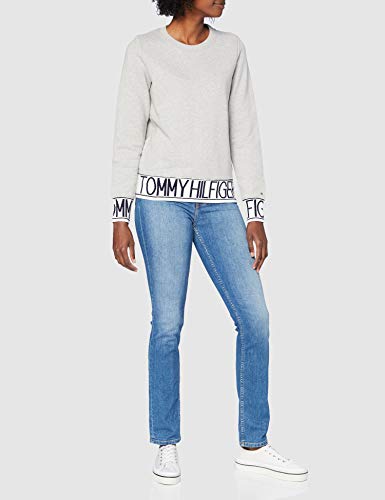 Tommy Hilfiger Tamar Round-NK Sweatshirt LS Sudadera, Gris (Light Grey Htr 039), X-Small para Mujer