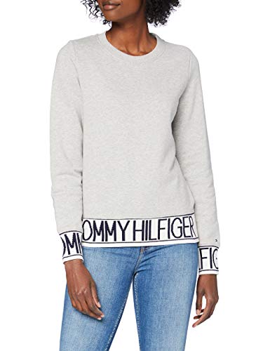 Tommy Hilfiger Tamar Round-NK Sweatshirt LS Sudadera, Gris (Light Grey Htr 039), X-Small para Mujer