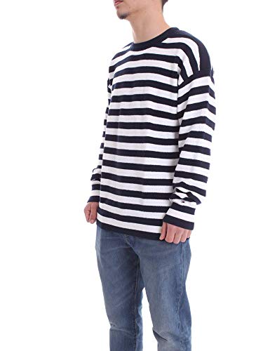 Tommy Hilfiger Textured Breton Striped Sweater Sudadera, Azul, Medium (Talla del Fabricante:) para Hombre