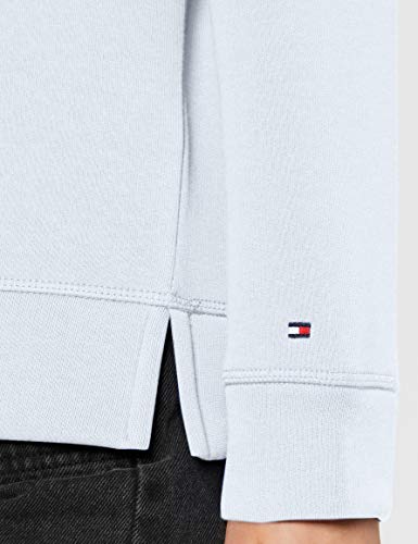 Tommy Hilfiger TH ESS Hilfiger Hoodie LS Sudadera, Azul (Breezy Blue C1o), 32 (Talla del Fabricante: XX-Small) para Mujer