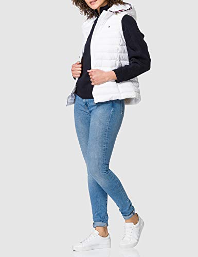 Tommy Hilfiger TH ESS LW Down Vest Chaleco con forro, blanco, L para Mujer