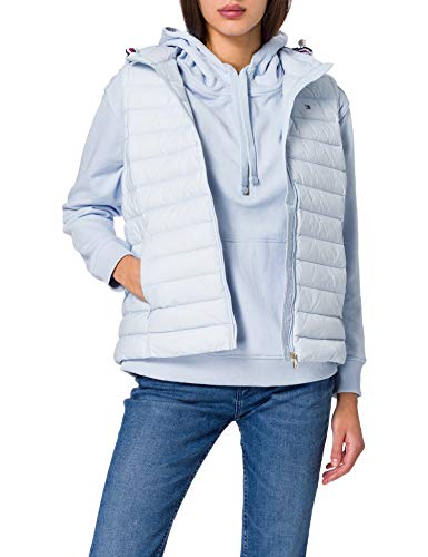 Tommy Hilfiger TH ESS LW Down Vest Chaleco con Forro, Blue, S para Mujer